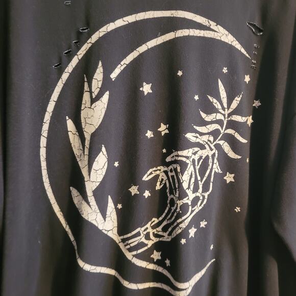 Modish Rebel Moon Stars Graphic Sweatshirt Sz S Distressed Grunge Celestial - Picture 6 of 13